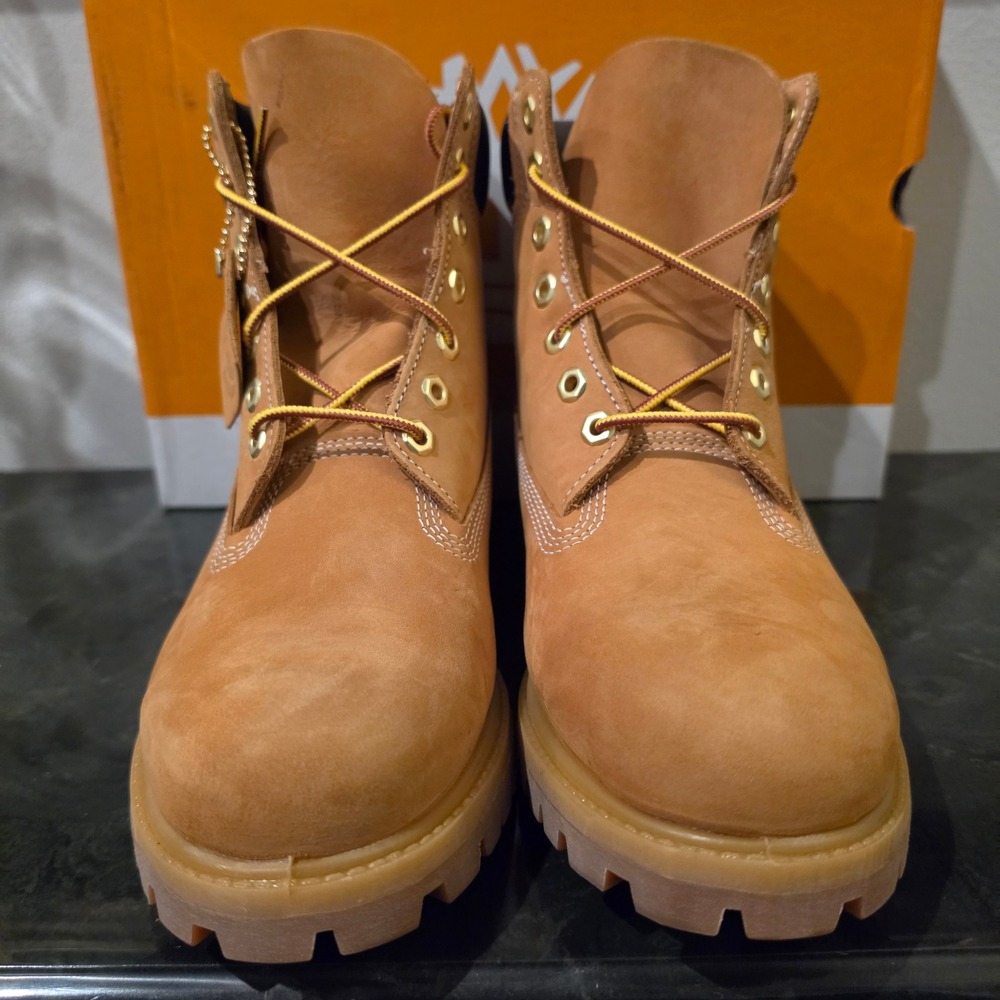 Timberland Mens Premium 6 Inch Waterproof Boot Wheat Nubuck TB110061 8.5M - Picture 2 of 13